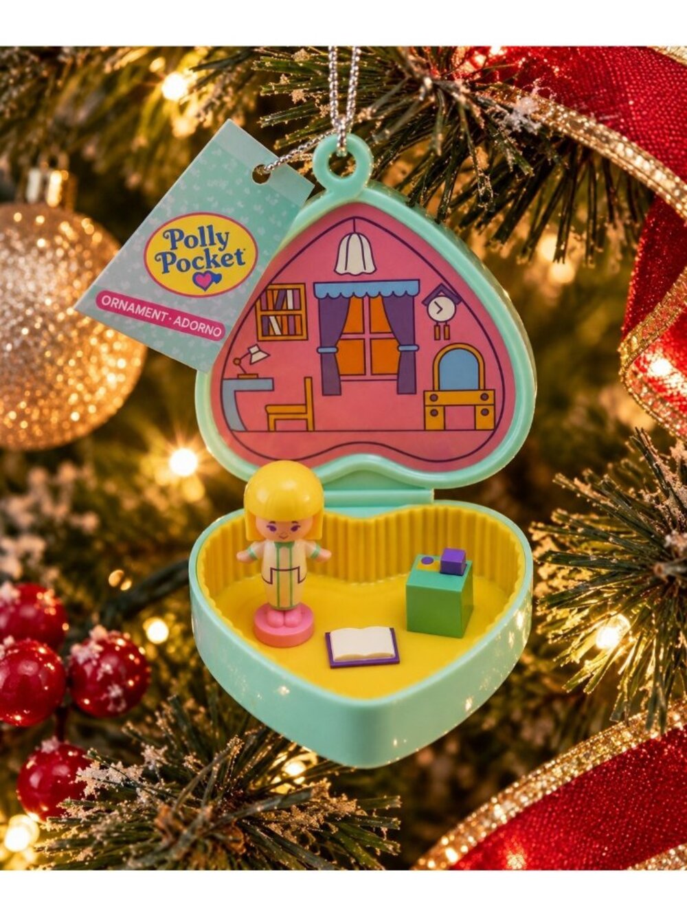 Retro Polly Pocket Heart Compact Christmas Ornament New w/Tag Ruz - Picture 7 of 7